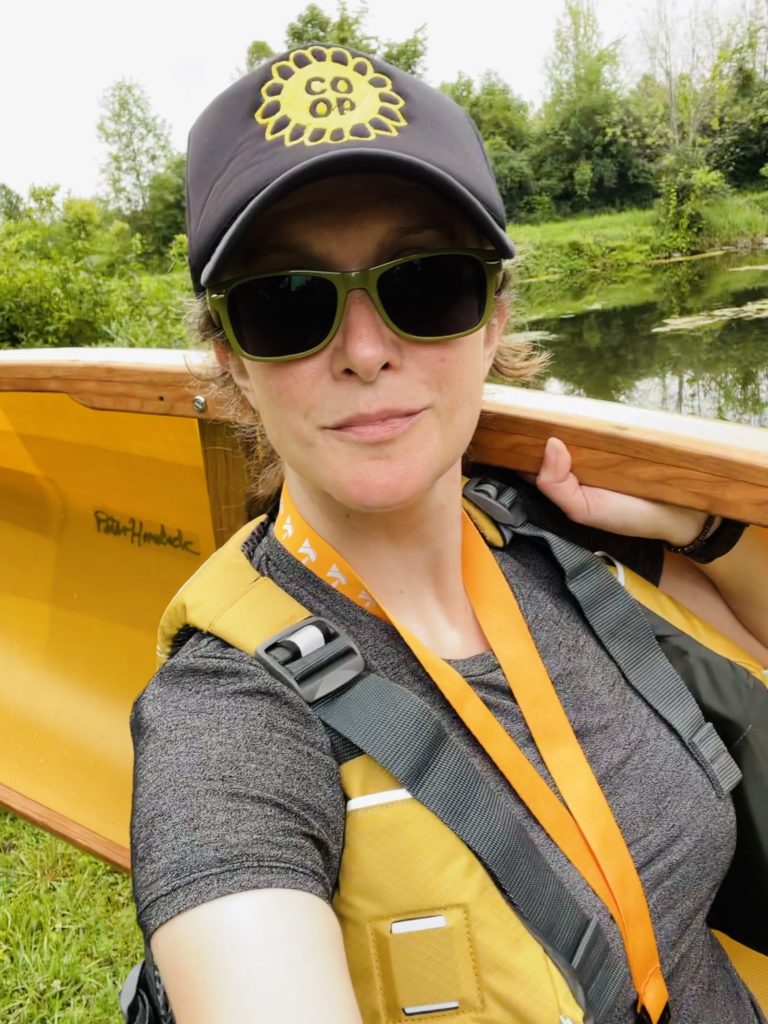 me holding my canoe selfie