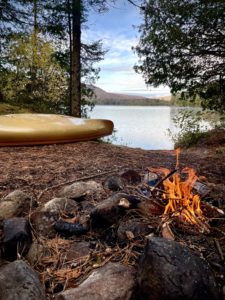 Canoe and Campfire at Newcomb Lake